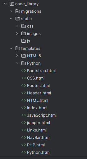 Django file structure template files